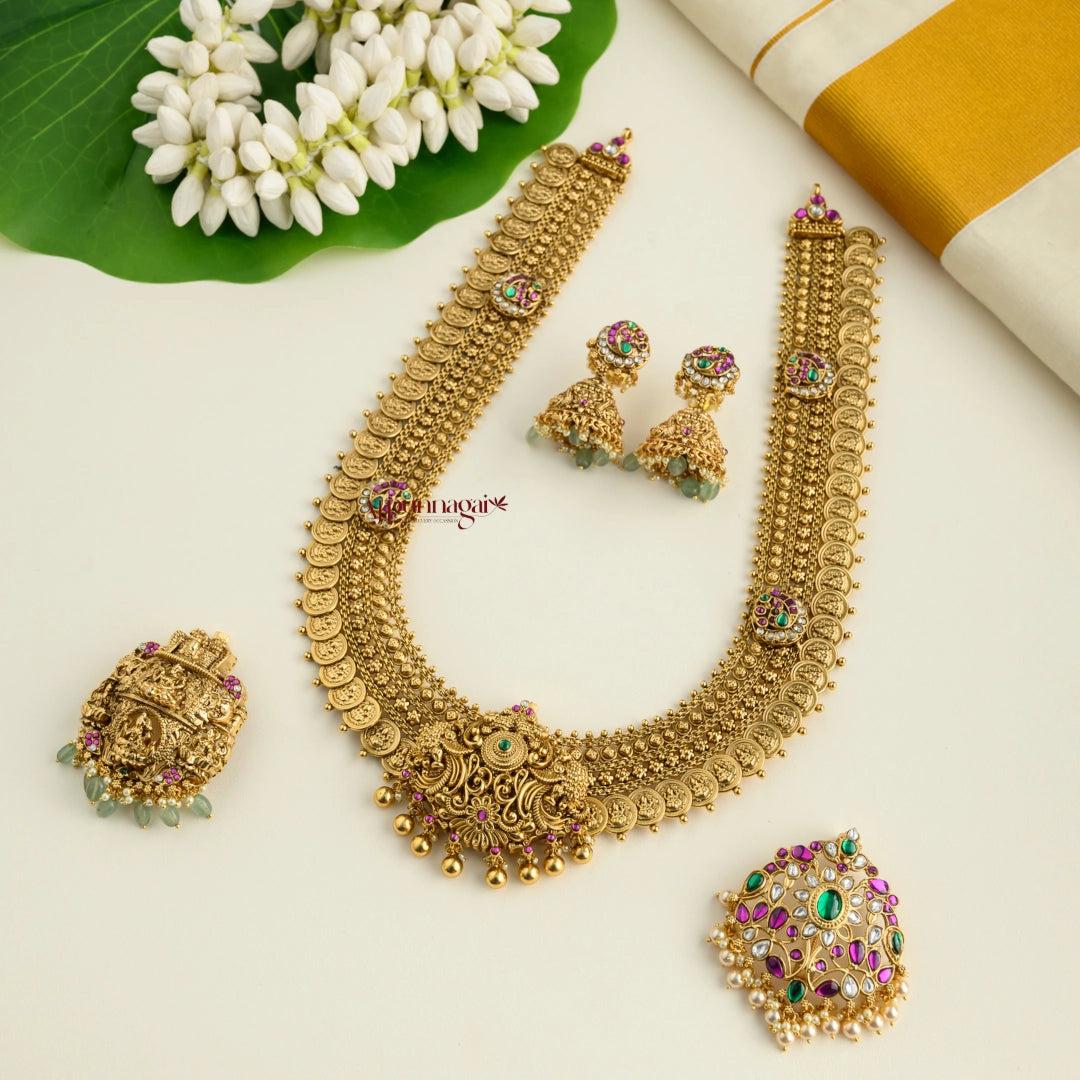 3 in 1 Detachable Pendant With Lakshmi Coin Bridal Haram