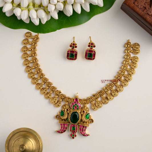 Royal Lakshmi Kasu Kundan Jadau Necklace