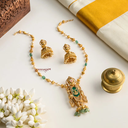 Lord Balaji Pendant Chain - Green