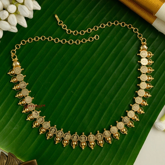 Gold Tone Kerala Style Lakshmi Coin Necklace