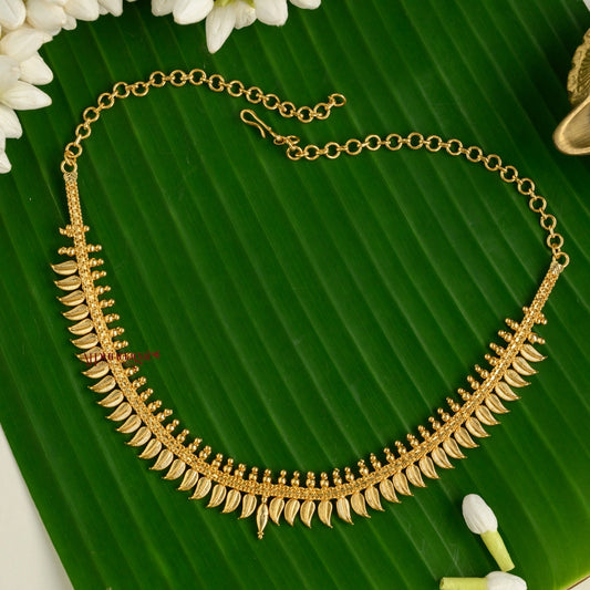 Leafy Gold Tone Kerala Style Necklace
