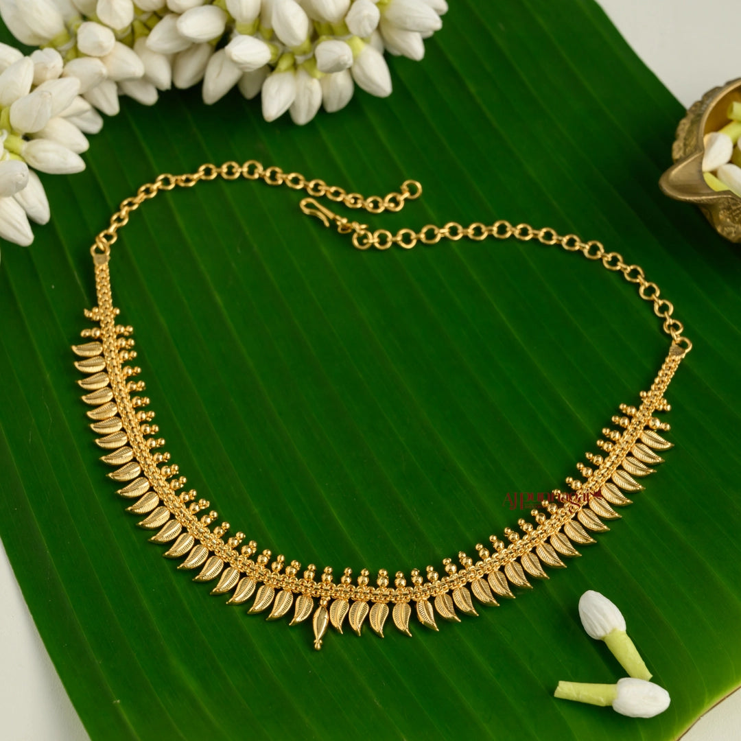 Leafy Gold Tone Kerala Style Necklace