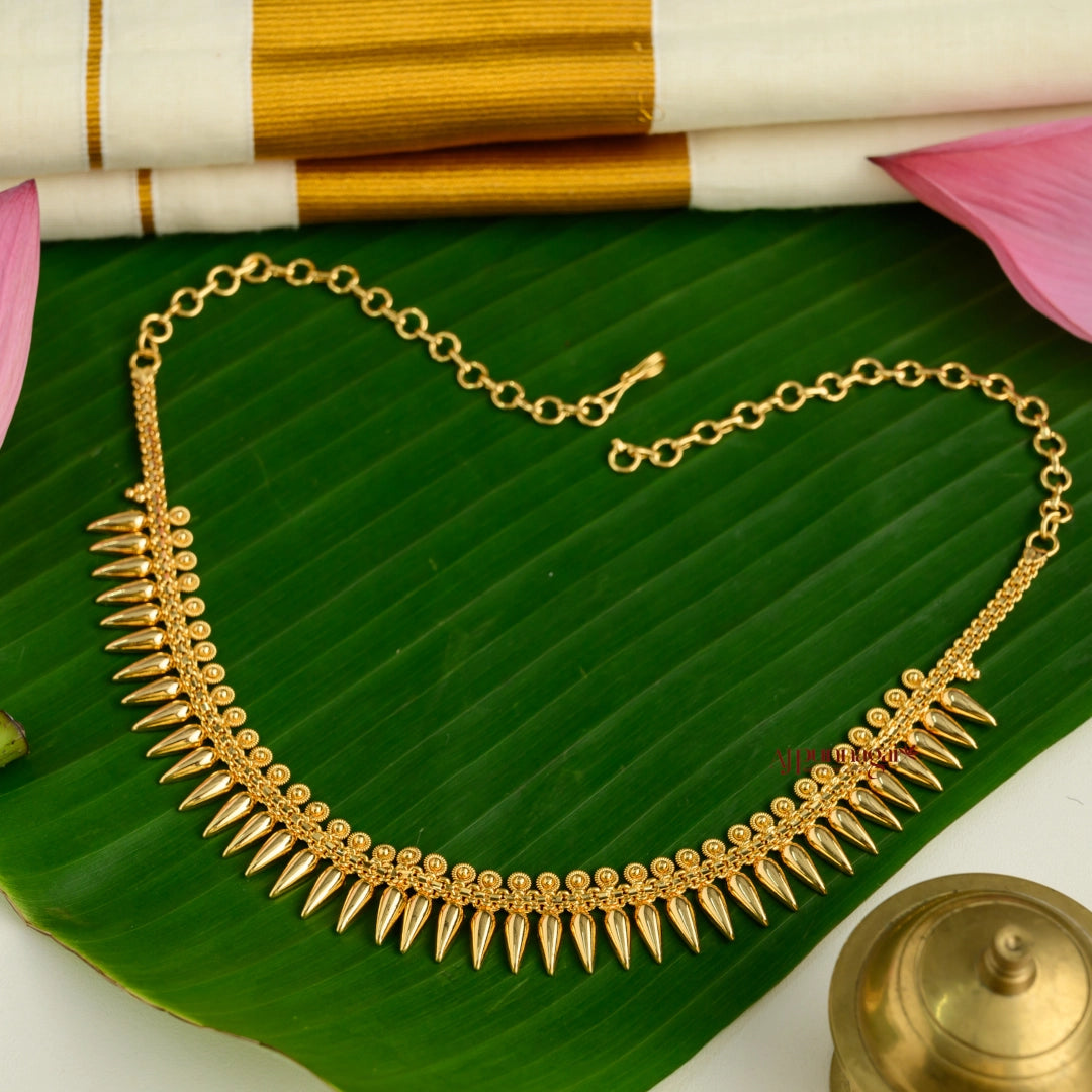 Kerala Style Gold Tone Mulla Mottu Necklace