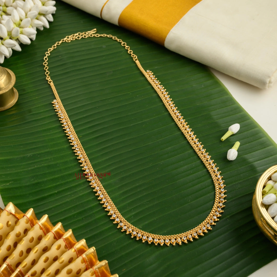Dazzling AD Gold Tone Bridal Haram