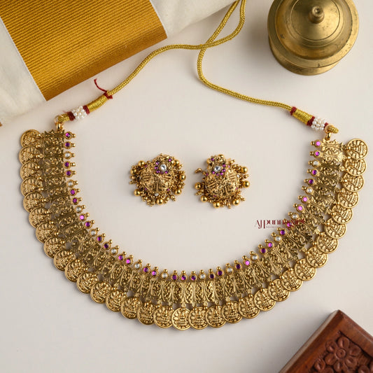 Stylish Gold Look Alike Lakshmi Coin Necklace