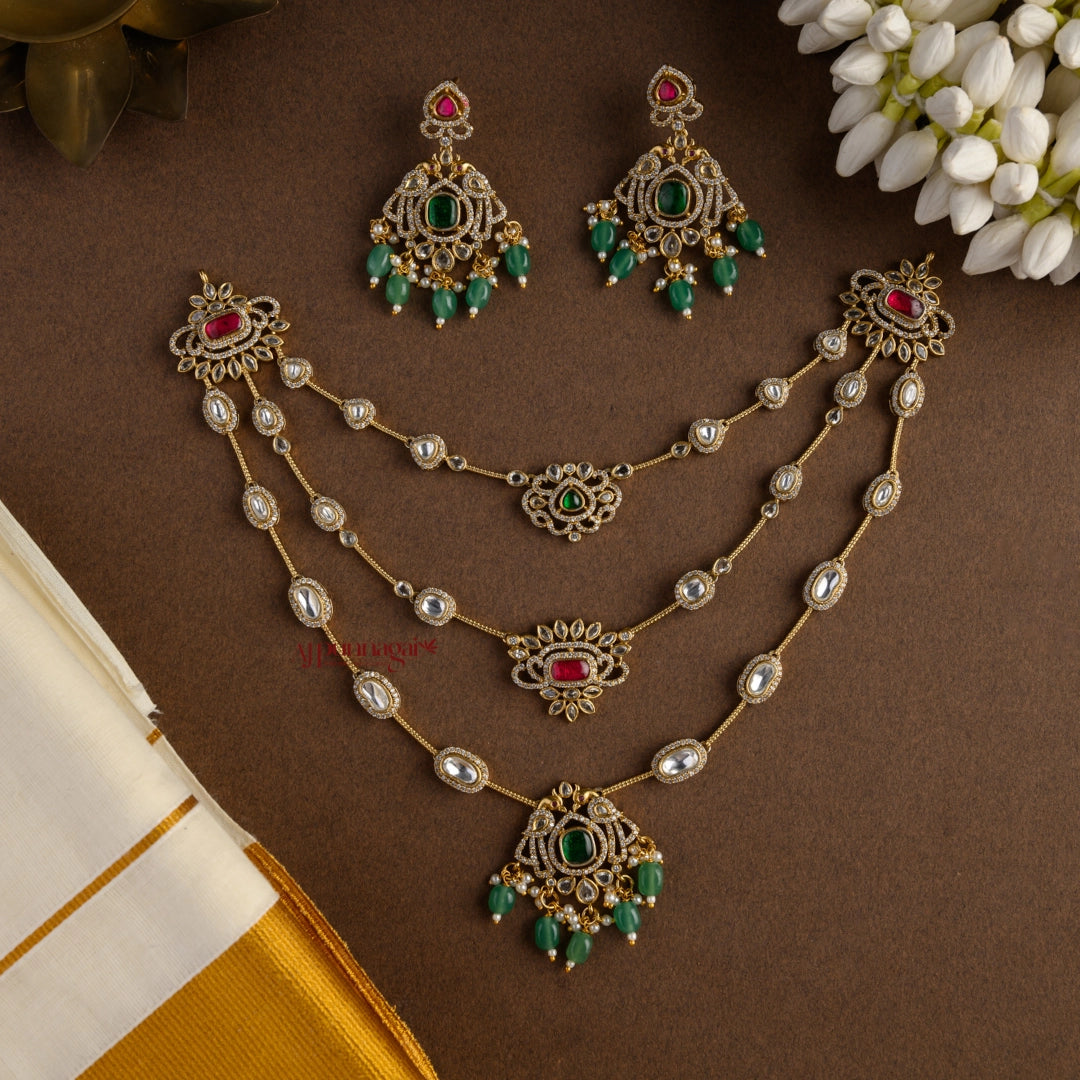 Sparkling 3 Layered Bridal Necklace