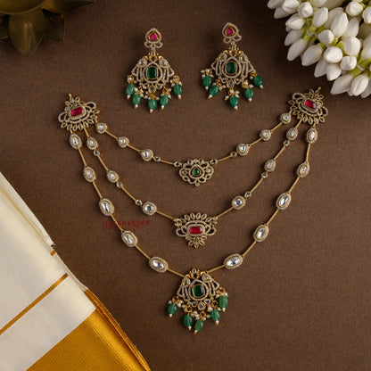 Sparkling 3 Layered Bridal Necklace