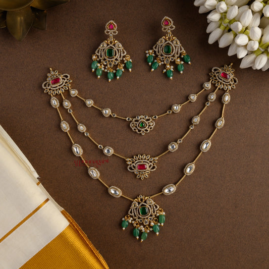 Sparkling 3 Layered Bridal Necklace