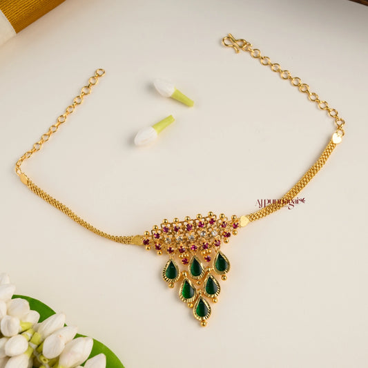 Kerala Style Green Drop Palakka Bridal Choker
