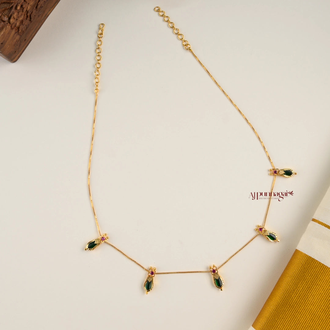 Minimalist Green Nagapadam Necklace