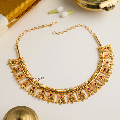 Kerala Style Gold Finish Thamarai Poo Thali Necklace