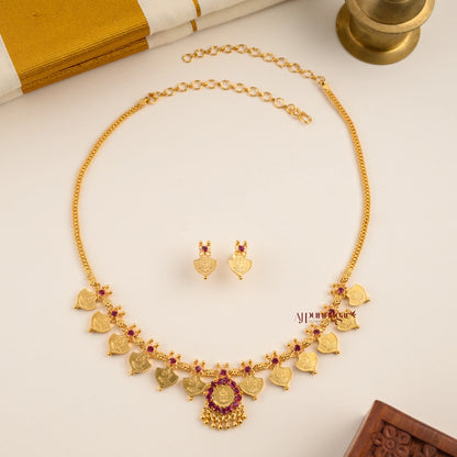 Unique Kerala Style Lakshmi Kasu Necklace