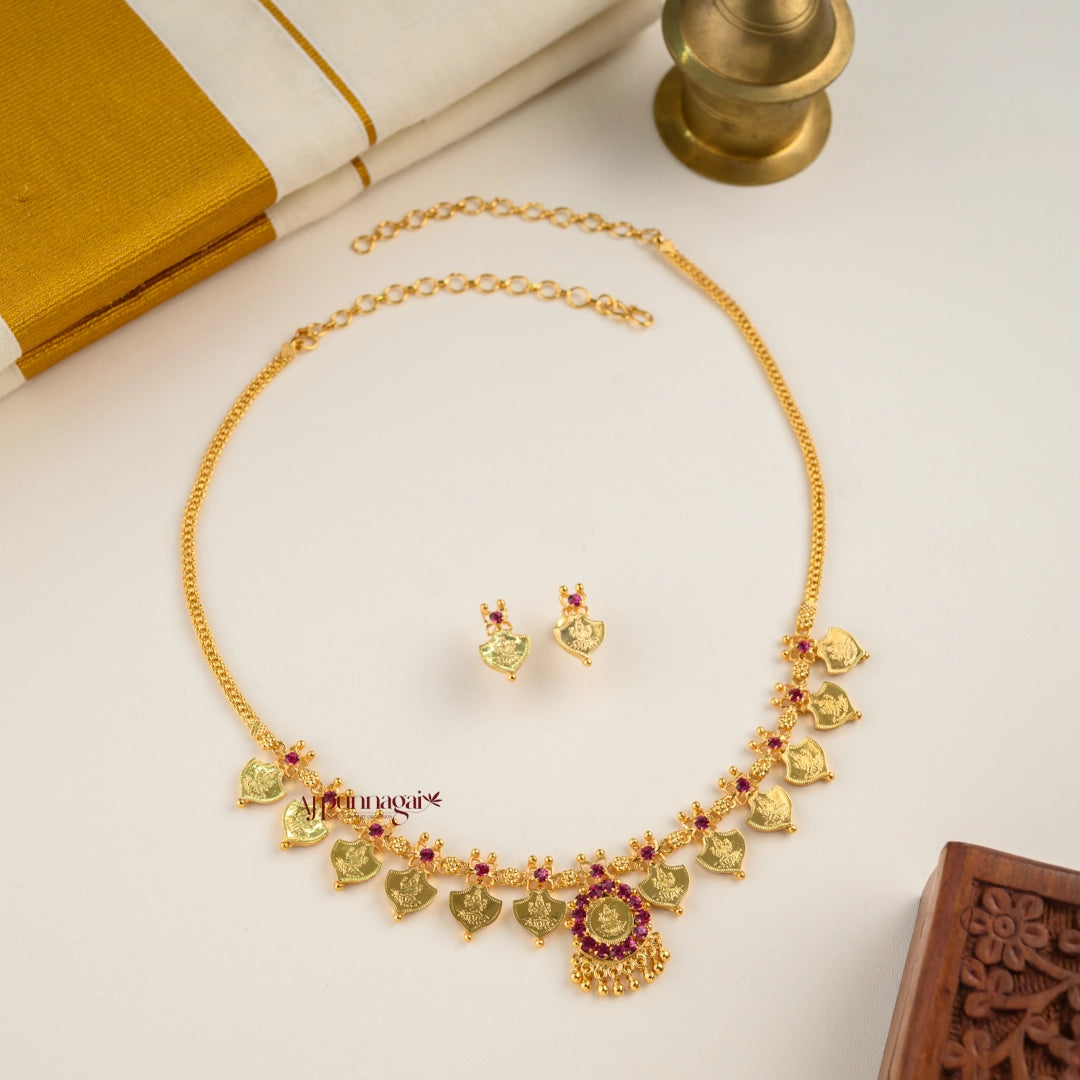 Unique Kerala Style Lakshmi Kasu Necklace