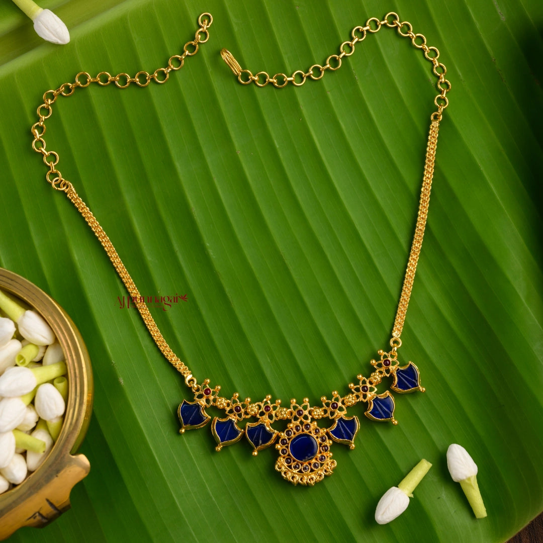 2 in 1 Reversible 3 Palakka Necklace - Green and Blue