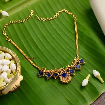 2 in 1 Reversible 3 Palakka Necklace - Green and Blue