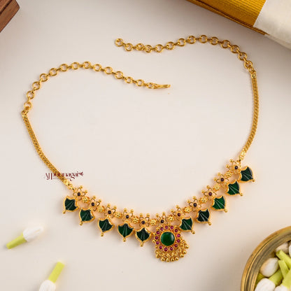 2 in 1 Reversible 5 Palakka Necklace - Green and Red