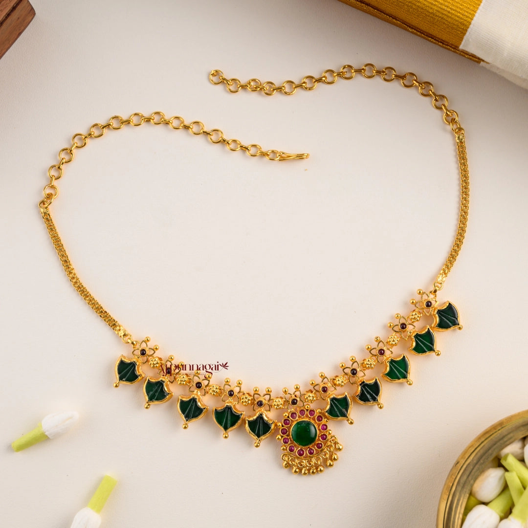 2 in 1 Reversible 5 Palakka Necklace - Green and Blue