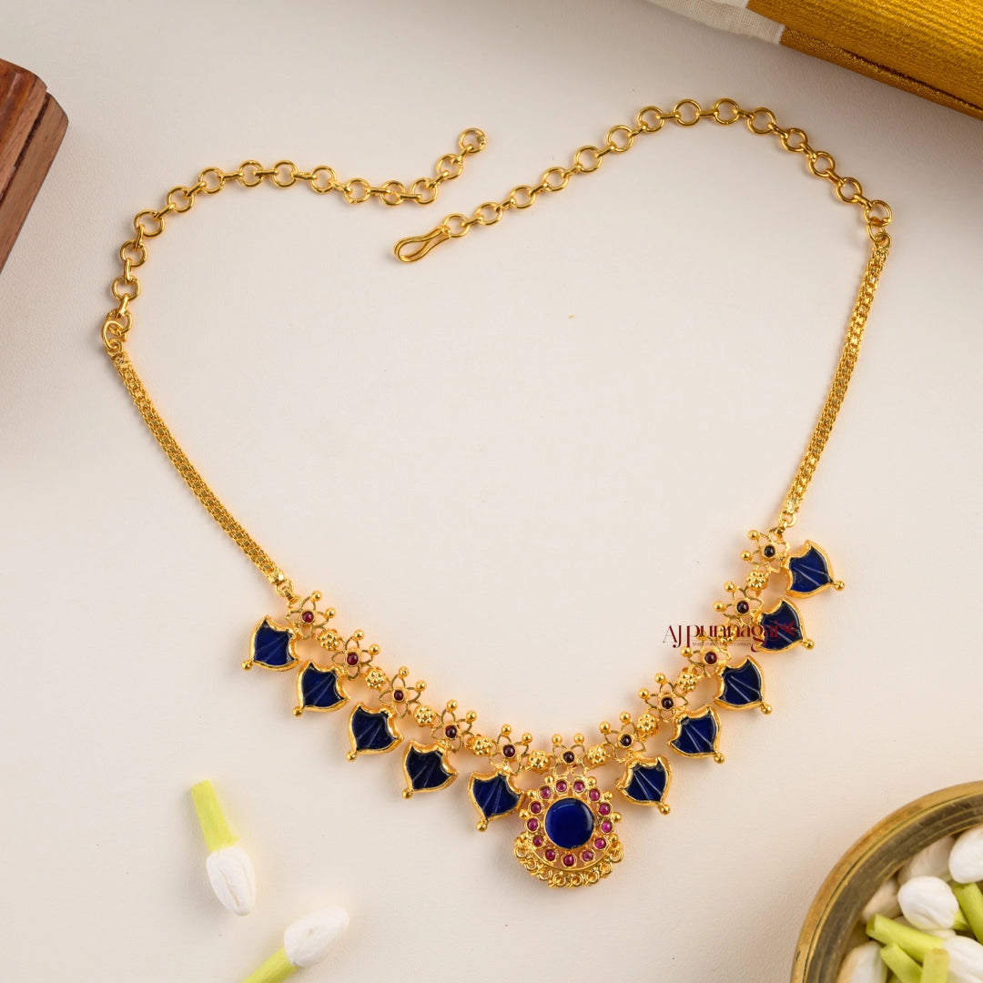 2 in 1 Reversible 5 Palakka Necklace - Green and Blue
