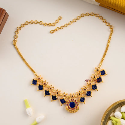 2 in 1 Reversible 5 Palakka Necklace - Green and Blue