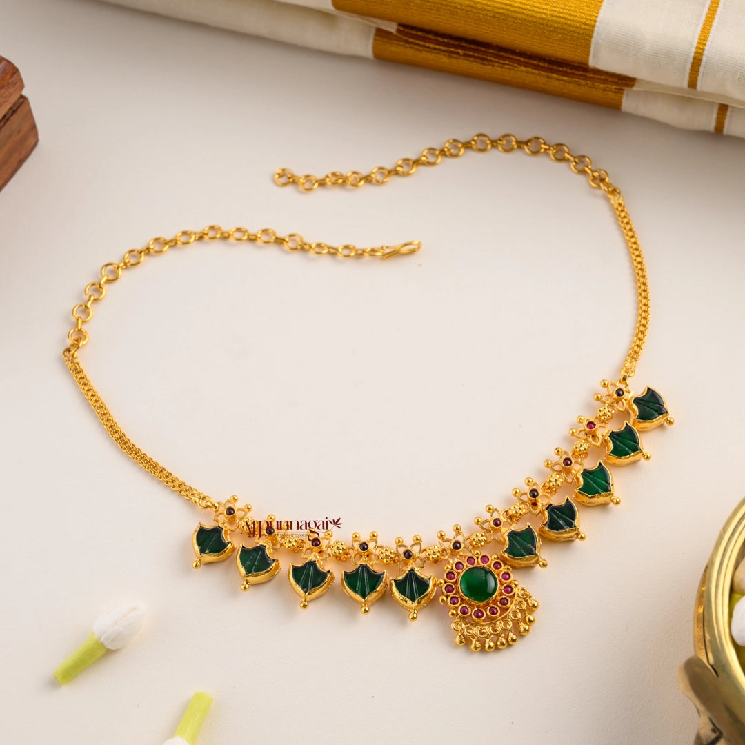 2 in 1 Reversible 5 Palakka Necklace - Green and Blue