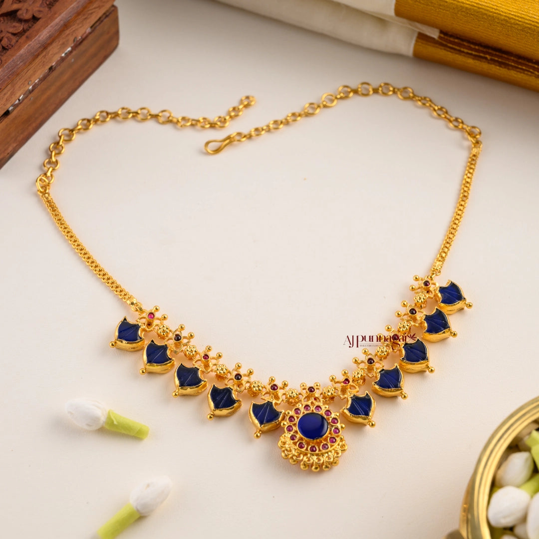 2 in 1 Reversible 5 Palakka Necklace - Green and Blue