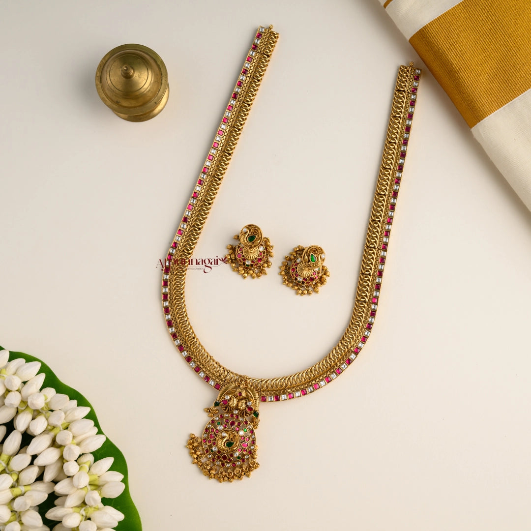 Gold Look Alike Peacock Bridal Haram