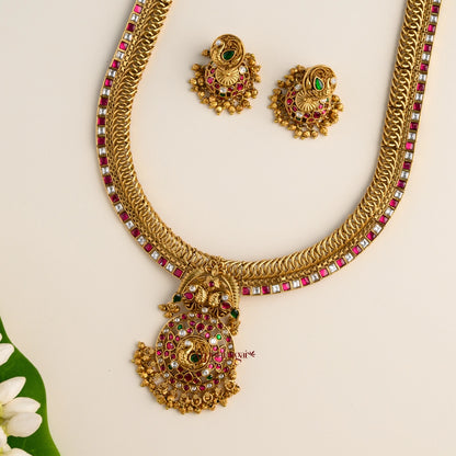 Gold Look Alike Peacock Bridal Haram