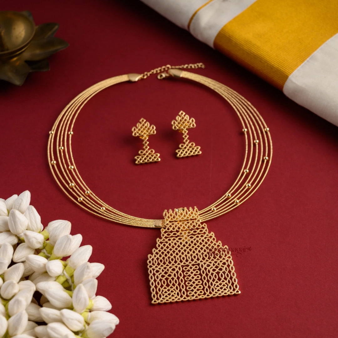 Gopuram Kolam Hasli Necklace