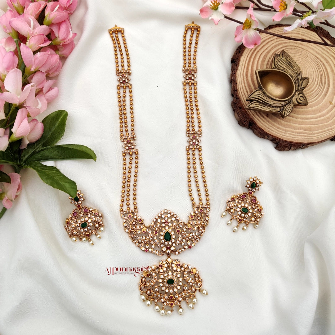 Golden Beads AD Stone Long Haram