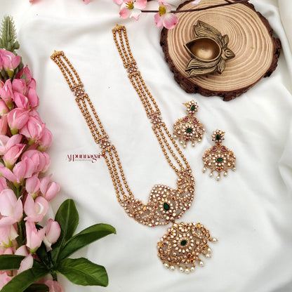 Golden Beads AD Stone Long Haram