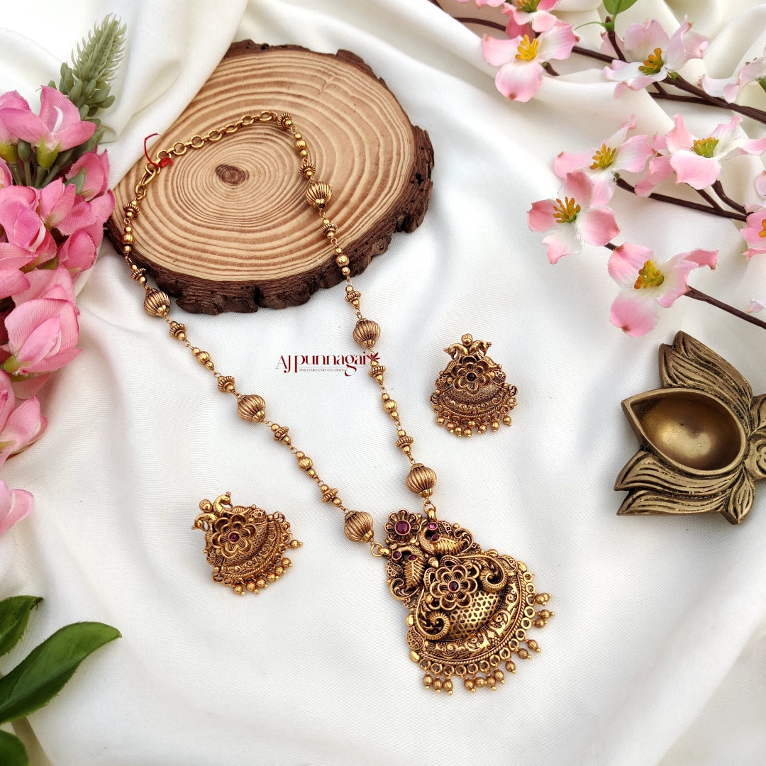 Dual Peacock Necklace