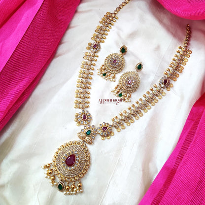 Royal & Elegant Lakshmi motif with uncut stone Necklace