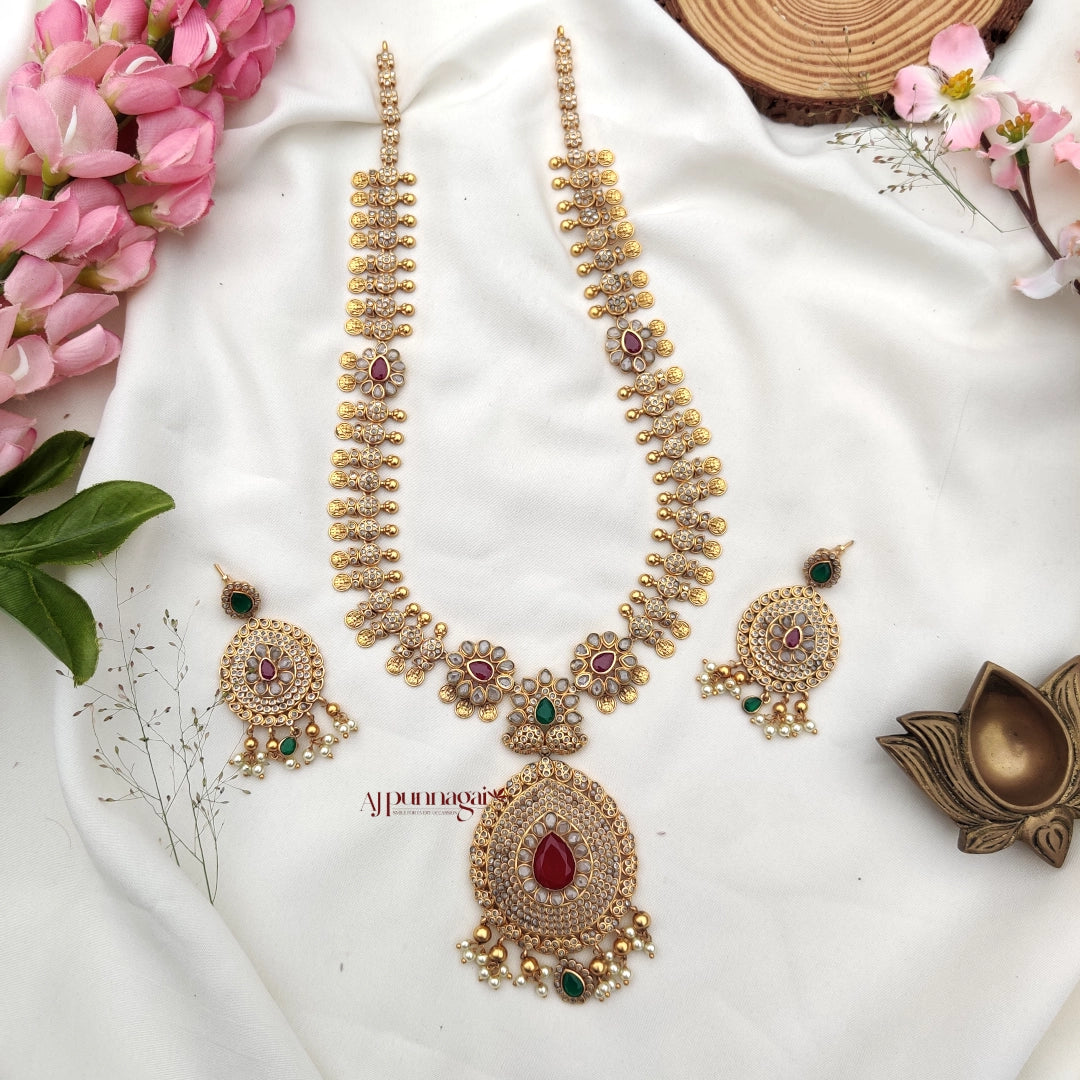 Royal & Elegant Lakshmi motif with uncut stone Haram