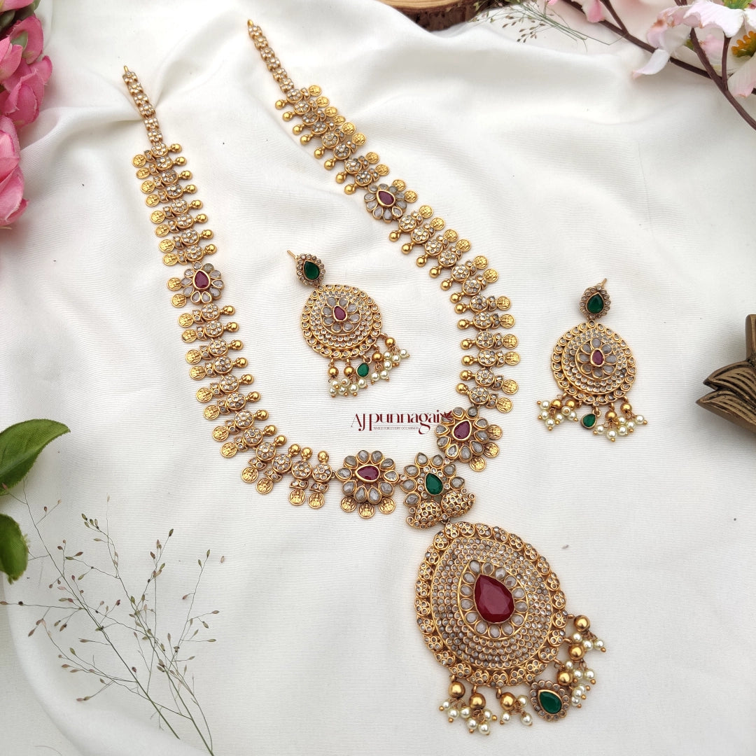 Royal & Elegant Lakshmi motif with uncut stone Haram
