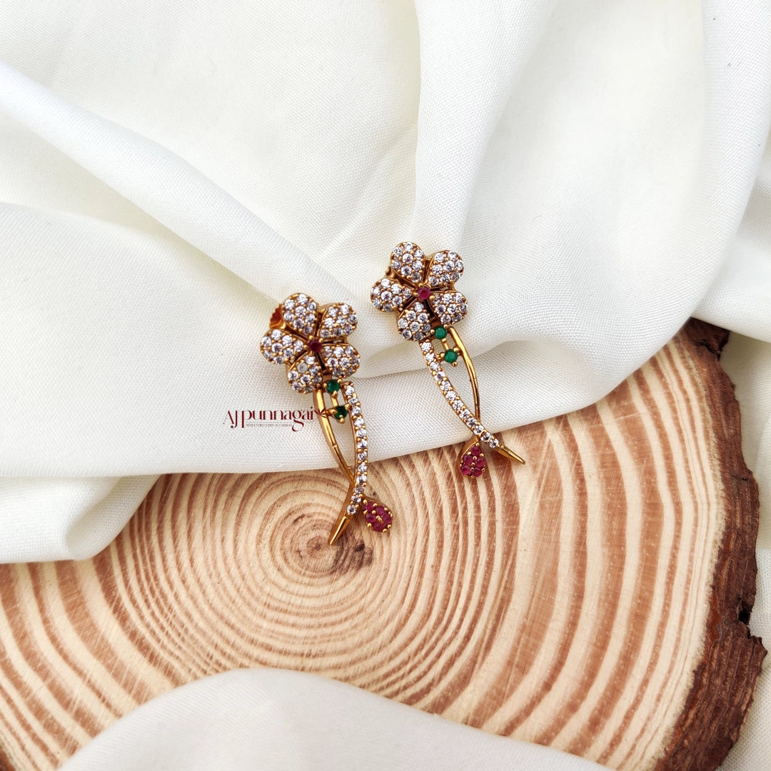 Elegant Multi Stone Floral Necklace