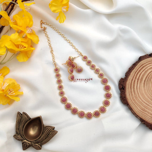Mesmerizing AD stone Necklace - Ruby