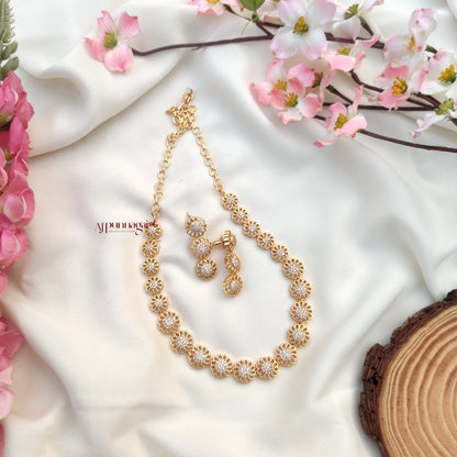 Mesmerizing AD stone Necklace - White