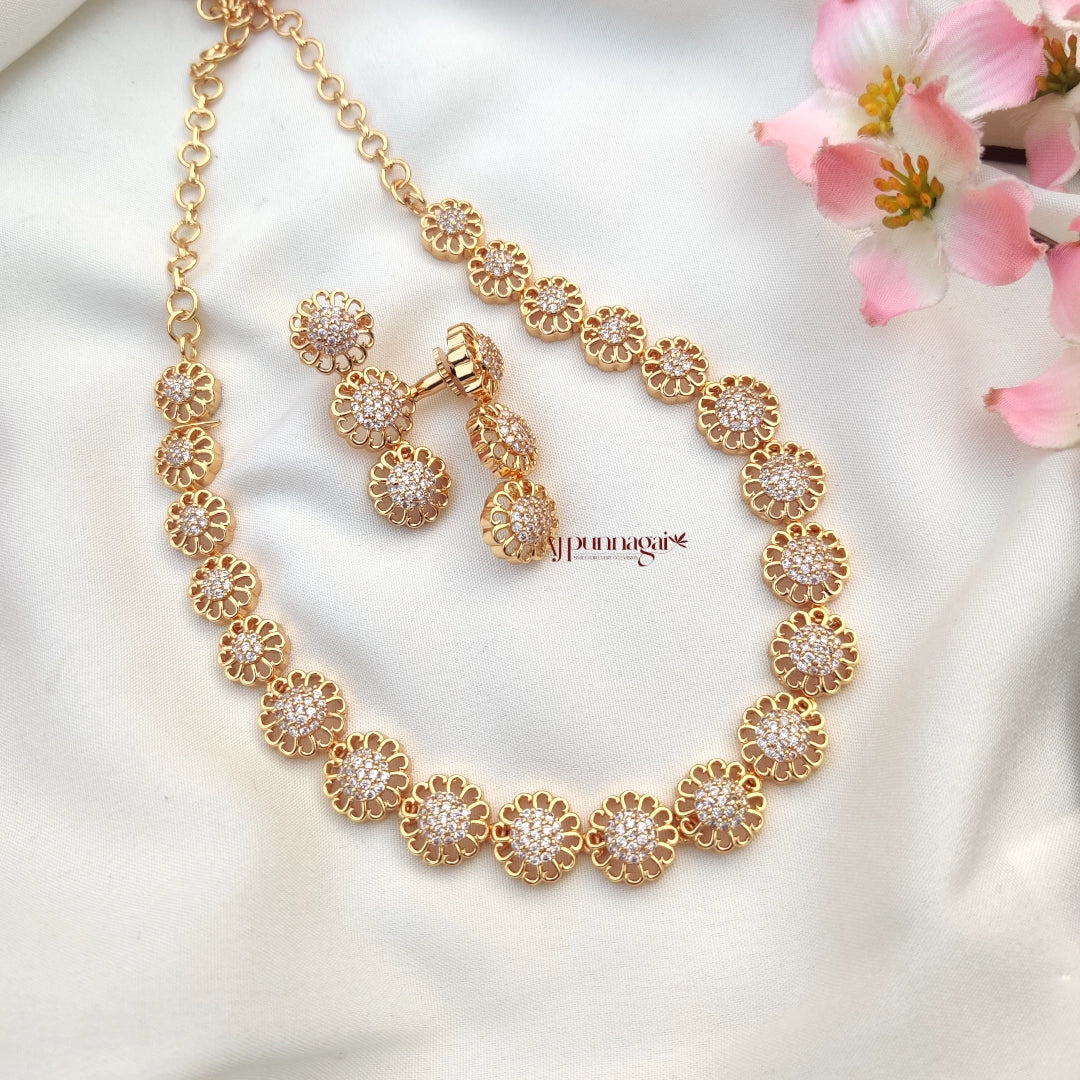 Mesmerizing AD stone Necklace - White