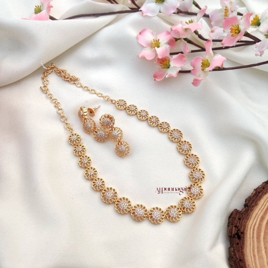 Mesmerizing AD stone Necklace - White