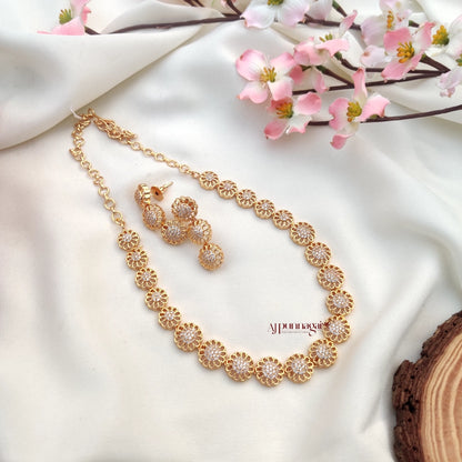 Mesmerizing AD stone Necklace - White