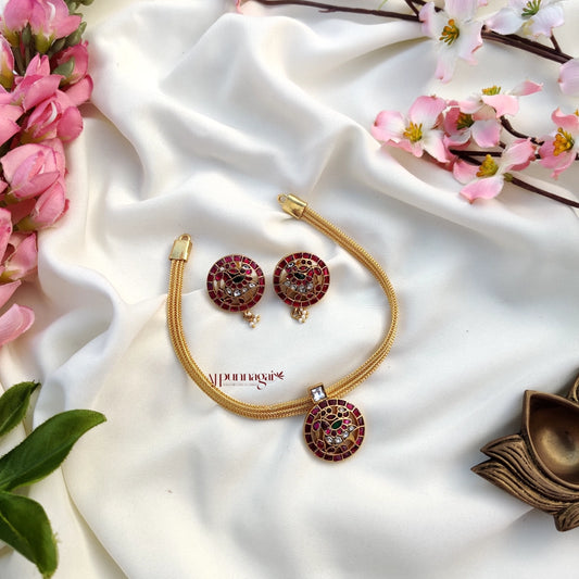 Eye pleasing Peacock design Kundan Jadau Necklace