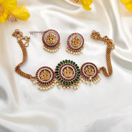 Lakshmi Choker - Green and Ruby