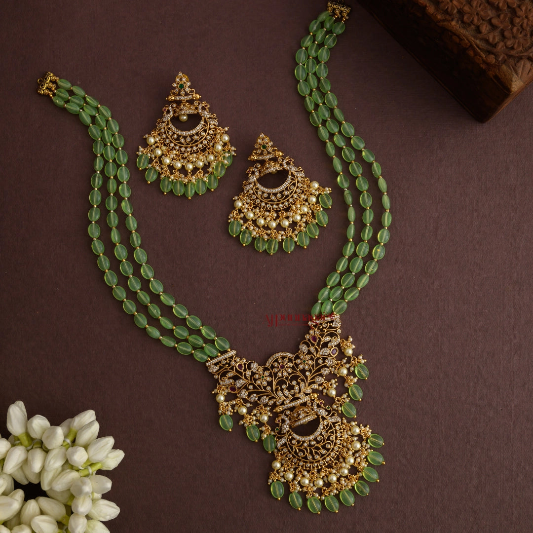 Matt AD Beaded Haram - Light Green