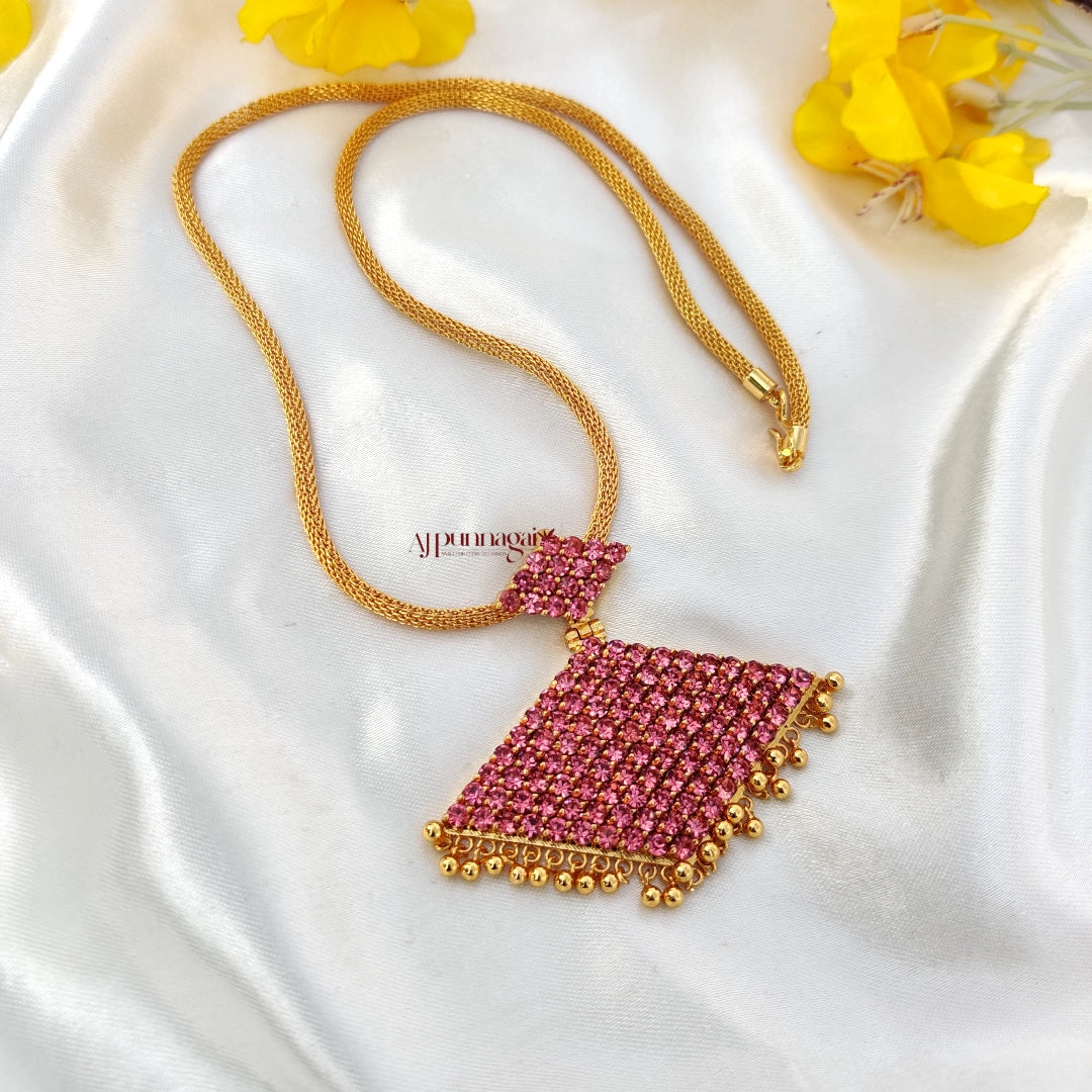 Stylish and Attractive Pathakam Pendant Chain - babypink