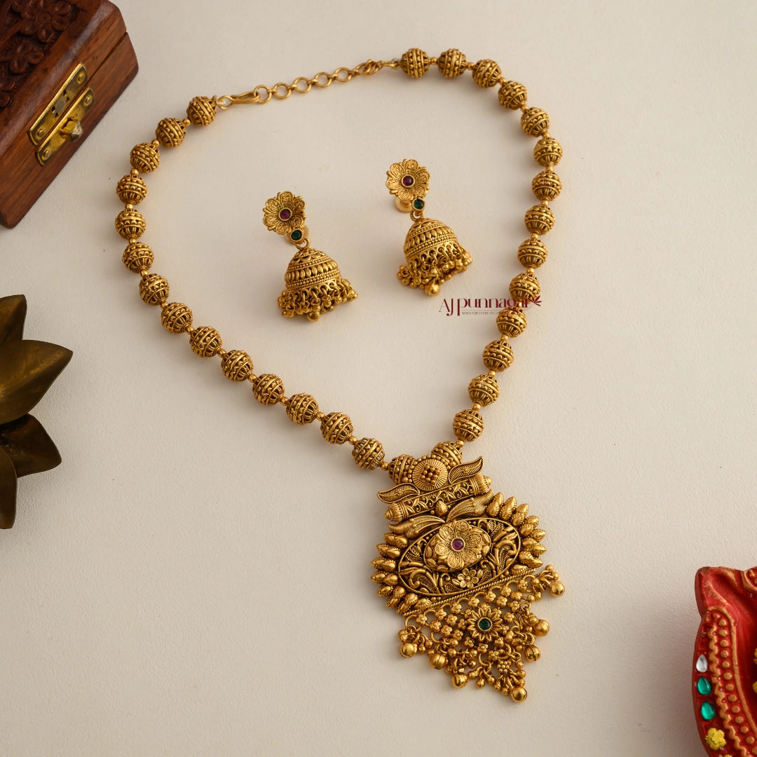 Floral Antique Beaded Haram - Multi