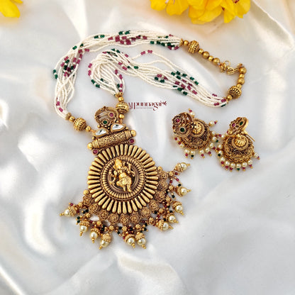 Traditional and Fashionable Dancing Vinayaga Pendant Haram