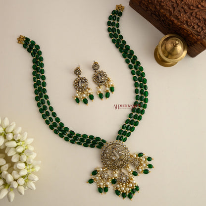 Peacock Green Beaded Victorian Haram