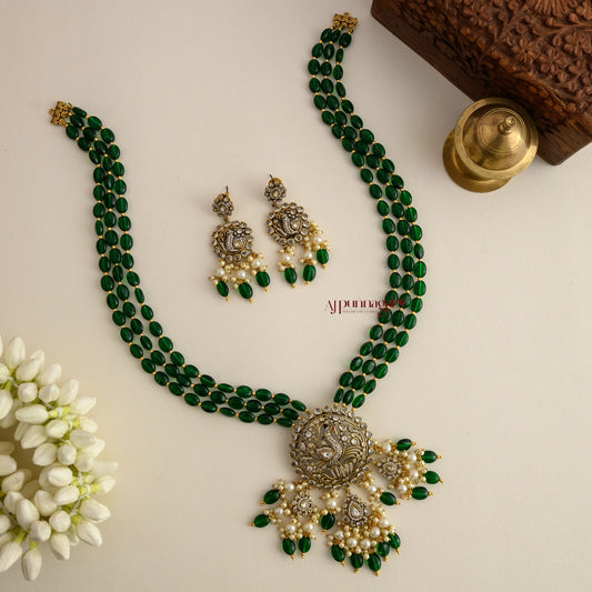 Peacock Green Beaded Victorian Haram