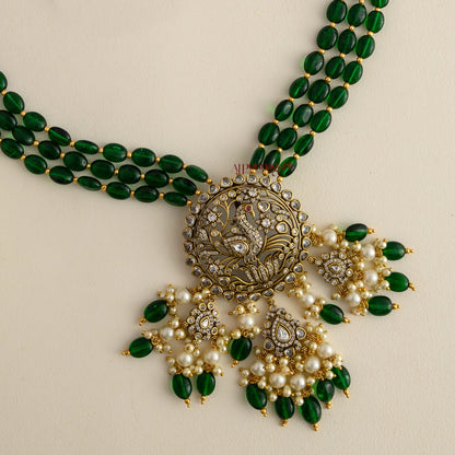 Peacock Green Beaded Victorian Haram