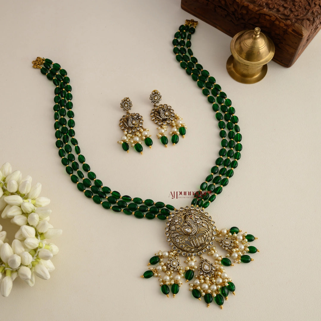 Peacock Green Beaded Victorian Haram